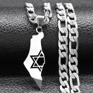 שרשרת מפת ארץ ישראל SILVER